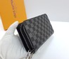 Портмоне Louis Vuitton серый с черным с 2 молниями