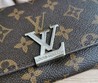 Кошелек кожаный Louis Vuitton коричневый с орнаментом LV 19х10,5