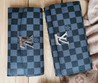 Кошелек кожаный Louis Vuitton серый с черным LV 19х10,5