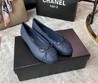 Кожаные балетки Chanel темно-синие