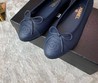 Кожаные балетки Chanel темно-синие