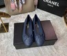 Кожаные балетки Chanel темно-синие