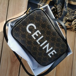 Женская сумка Celine черная с орнаментом 24x16